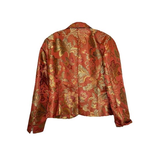 Connie Roberson Silk Floral Brocade‎ Blazer Jacket Women Lined Button USA Made - Picture 2 of 10
